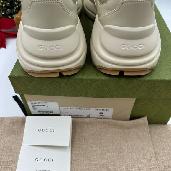 Men’s Gucci Rython 25 low top leather sneakers size 12.5 made in Italy - Picture 6 of 9